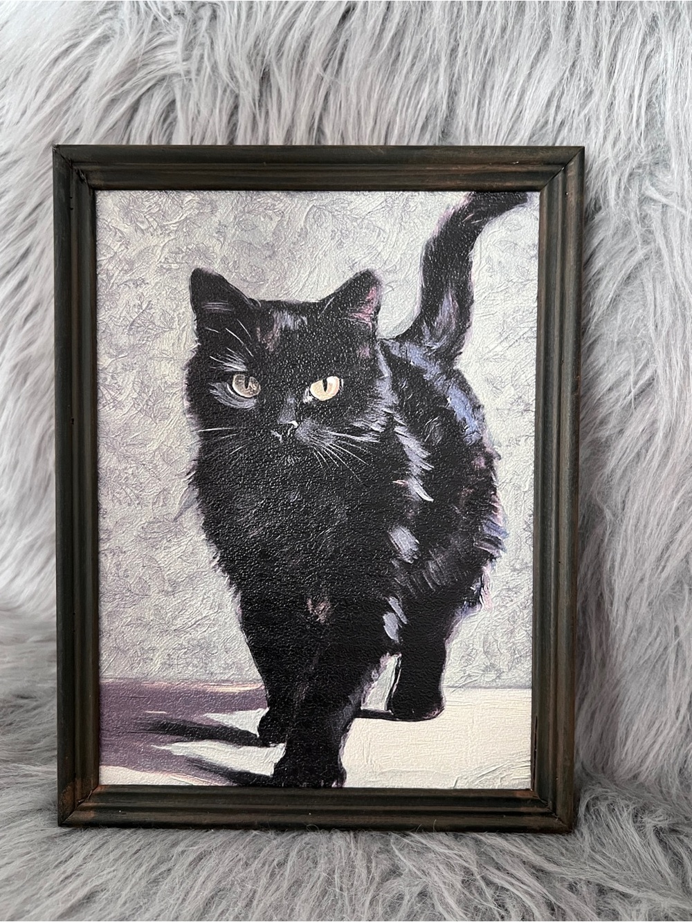 Black Cat framed wall art • NWT
